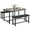 Gray, variant on Twister.CK 3-Piece Dining Table Set with 2 Upholstered Benches, MDF Top and Metal Frame, Space-Saving Design for Kitchen or Dining Room, Brown