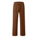 thumbnail image 3 of Pantalones de lino con cordón en la cintura para mujer: pantalones casuales de color liso, corte holgado y pierna recta, con bolsillos, 3 of 4