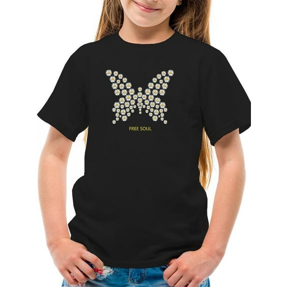 Butterfly Daisy Free Soul T-Shirt Juniors -Image by Shutterstock, x-Small