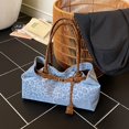 thumbnail image 5 of Hfppkn Leopard Print PU Leather Slouchy Tote Bag Short Handle Underarm Shoulder Handbag for Women 36x12x20cm Blue, 5 of 7