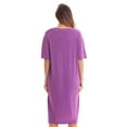 thumbnail image 3 of Just Love Short Sleeve Nightgown Sleep Dress for Women (Purple - Coffee Sunshine, 1X), 3 of 3