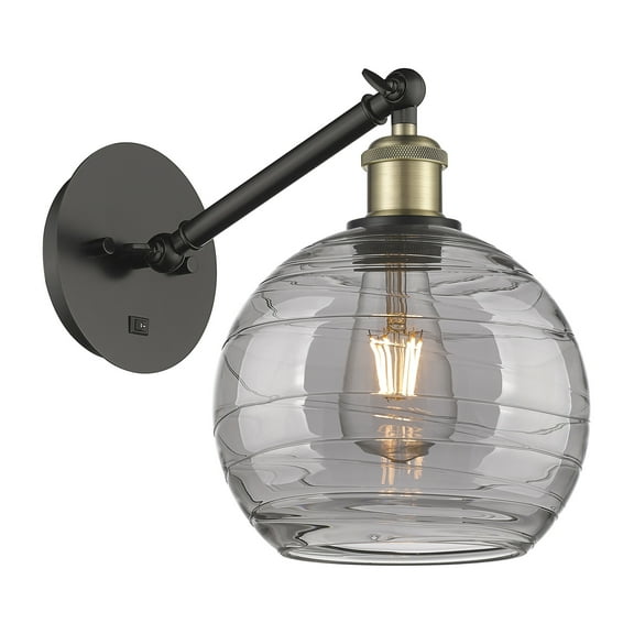 Innovations Lighting 317-1W 10 8 Athens Deco Swirl Sconce Athens Deco Swirl 10" Tall Swing