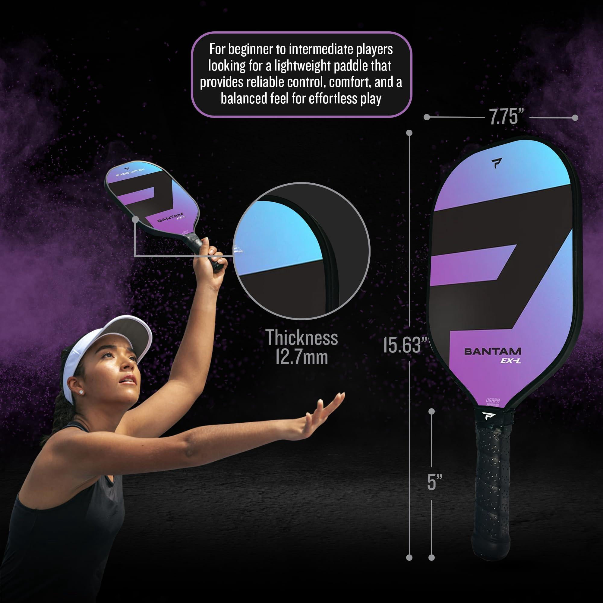 Bantam Ex-l Pickleball Paddle | Professional Paddles With Core  Polycarbonate Surface Bantom Polycore & High Tack Performance Grip Usapa Approved