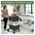 thumbnail image 4 of Jumbo Shopping Cart,2 Layers Grocery Cart on Wheels, Foldable Utility Shopping Carts with Double Basket and 360° Rolling Swivel Wheels for Groceries Laundry, 4 of 8
