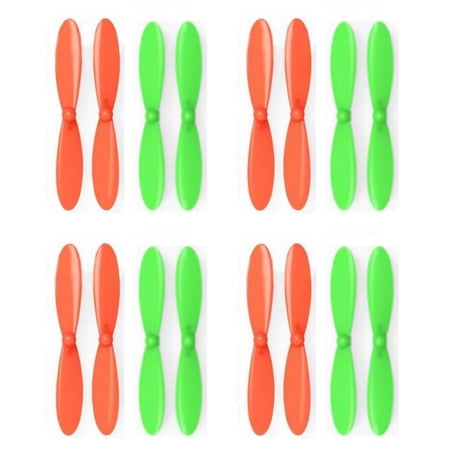 HobbyFlip Orange Green Propeller Blades Propellers Props Compatible with Hubsan X4 H107D 4 Pack