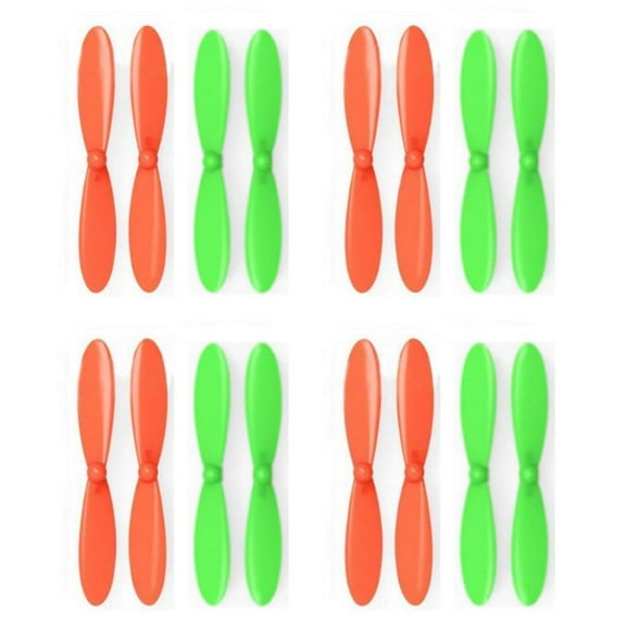 HobbyFlip Orange Green Propeller Blades Propellers Props Compatible with Hubsan X4 H107D 4 Pack