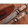 thumbnail image 4 of Out Class Damascus Steel Hunting Knife w/ Giraffe Bone Handle, 4 of 5