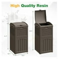thumbnail image 5 of 30 Gallon Trash Can, Resin Outdoor Garbage Can with Lid, Waterproof Hideaway Patio Waste Bins for Outside Use (2 Pack, Deep Brown), 5 of 7