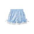 thumbnail image 4 of Sholeno Kids Girls Ruffle Lace Bowknot Dance Shorts Pumpkin Bloomers Pettipant Security Short Blue 110, 4 of 7