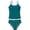 Dark Green, variant on Ytxxxx Girls 2 Piece Swimsuit Solid Color Tankini Contrast Trim Swimwear Bathing Suit Padded Swimsuits Navy 10-11 Years