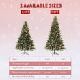 thumbnail image 7 of 7.5 FT Prelit Christmas Tree, Pencil Christmas Tree with 450 Warm White Lights-8 Modes, Automatic Hinged Expansion, Foldable Metal Stand, PE & PVC Xmas Trees for Front Porch, Party, Office, 7 of 7