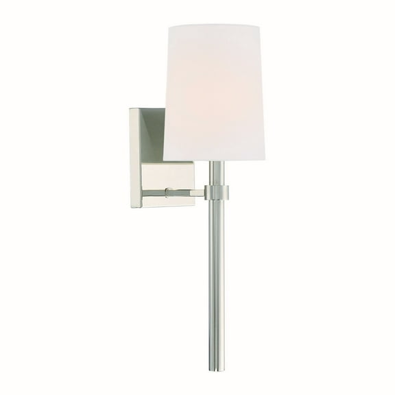 BRO-451-PN Crystorama Lighting Bromley - 1 Light Wall Mount-Polished Nickel Finish