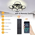 thumbnail image 3 of Garwarm Ceiling Fans with Lights, Modern Ceiling Fan with Lights Remote Control, Low Profile Ceiling Fan, 6 Speed Dimmable LED Ceiling Lamp for Bedroom, Kitchen, Black, 3 of 16