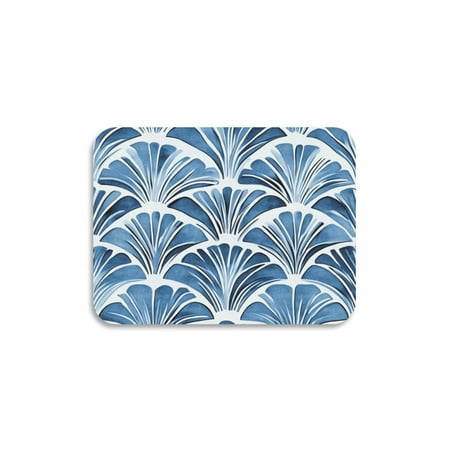 

Dish Drying Mat Diatomite Kitchen Mats Counter Absorbent Dish Pad Drainer Rack Blue Deco-inspired Pattern
