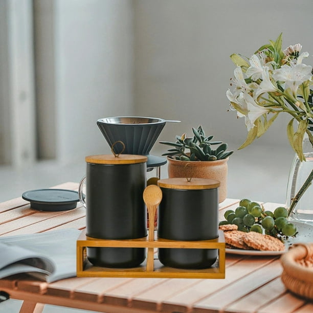 MERIGLARE Juego De 3 Botes Metálicos Para Café, Té Y Azúcar - 1200 Ml Cada Uno, Rosa, Almacenaje Hermético Para Cocina