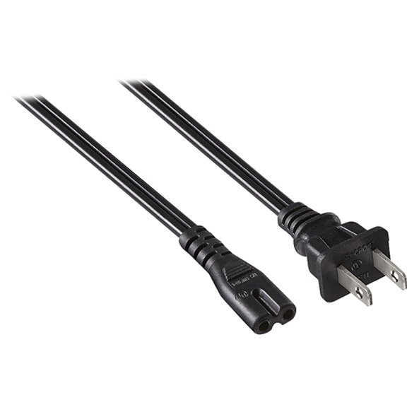 Insignia™ - 6' 2-Slot Nonpolarized Power Cord - Black