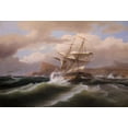thumbnail image 2 of Birch, Thomas 32x23 White Modern Wood Framed Museum Art Print Titled - An American Ship in Distress, 2 of 4