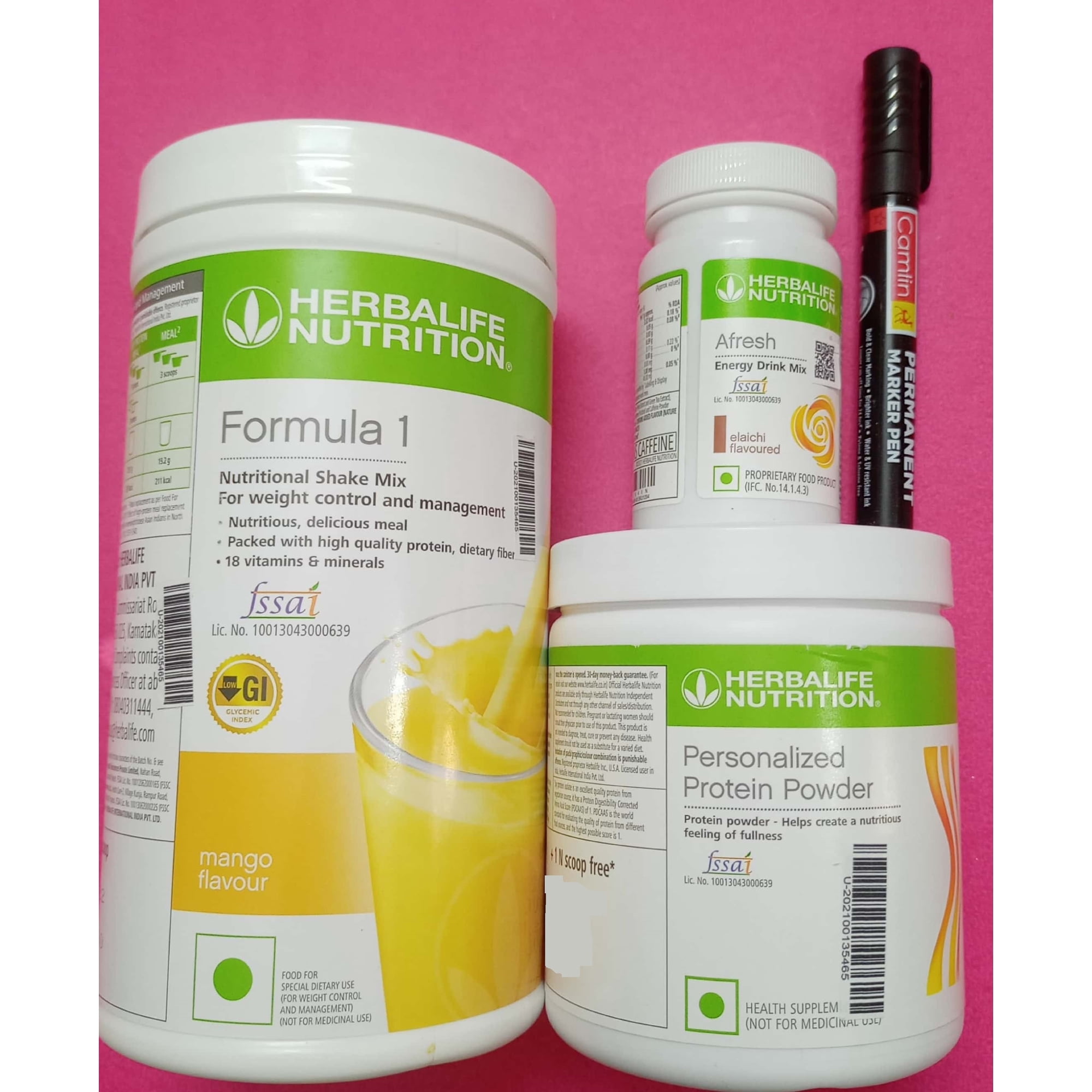 Herblife Nutrition Shake Mix Mango With Protein Powder 200G With Afresh - Elaichi Flavour