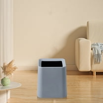 Square Trash Can, Minimalist Waste Bin for Small Spaces, Home Office Kitchen Bathroom, Sleek Modern Design Plastic Garbage Can Gray