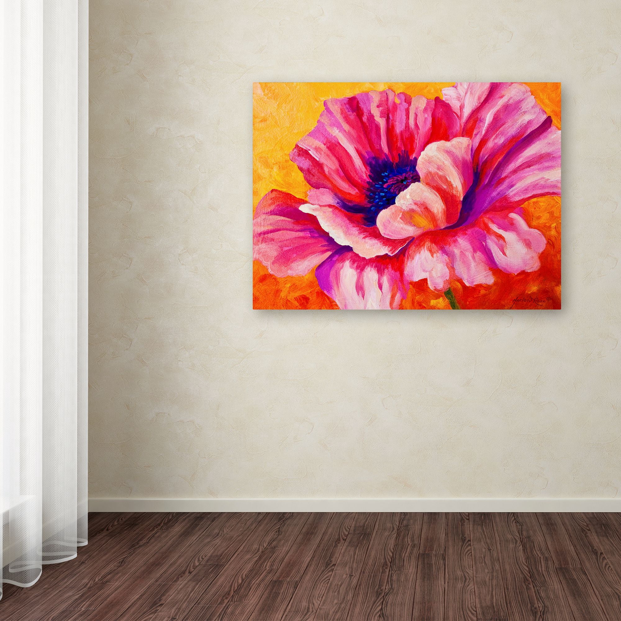 Trademark Fine Art 'Pink Poppy' Canvas Art by Marion Rose