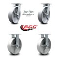 thumbnail image 2 of 8 Inch Kingpinless Semi Steel Wheel Caster Set 2 Swivel Locks 2 Rigid SCC, 2 of 2