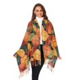 thumbnail image 3 of FORMRS Womens Scarf Winter Soft Long Big Warm Shawls Wrap Tassel Scarves, Colorful Leaves, 3 of 9