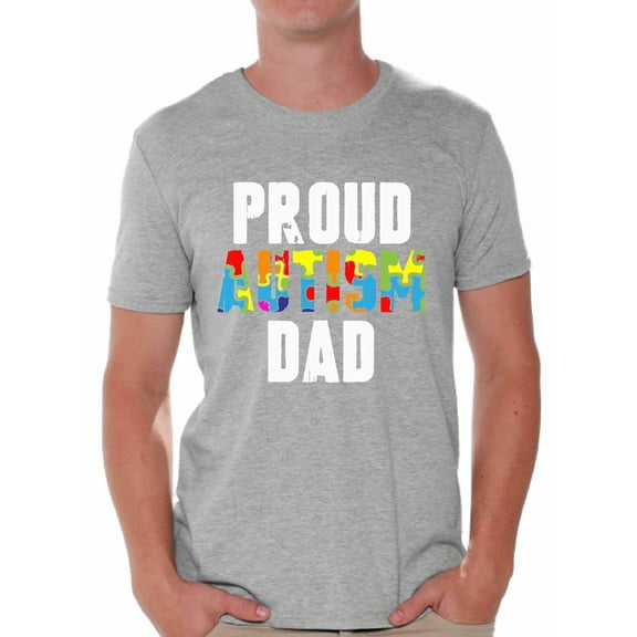 Awkward Styles Proud Autism Dad Shirts Autism Awareness Dad T-shirt Autism Gifts for Him Autistic Spectrum Awareness Tshirt Proud Dad Autistic Support Shirts for Men Autism Awareness T Shirt