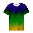 thumbnail image 1 of Outfmvch T-Shirts Mardi Gras pour Femmes, T-Shirts Graphiques, T-Shirts de Carnaval, Vêtements Mardi Gras, T-Shirt Imprimé à Manches Courtes Col Rond Mode Décontractée Vert 2 2TG, 1 of 4