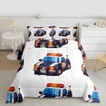 thumbnail image 2 of Homewish Police Car Queen Comforter Set,Policeman Vehicle Bedding Sets,Red Blue Cop Lights Bedding Comforter Set For Boys Teens,Breathable Home Decor Reversible,3-Piece, 2 of 8
