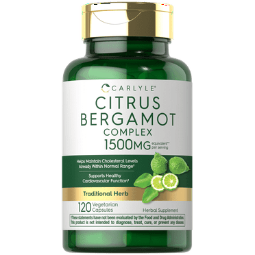 Citrus Bergamot | 1500mg Complex | 120 Capsules for Men and Women | by Carlyle