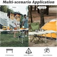 thumbnail image 5 of Outvita 6ft Portable Folding Camping Table, Outdoor Waterproof Adjustable Height Table, Aluminum Lightweight Suitcase Foldable Table for Picnic BBQ Beach Dining, 5 of 7