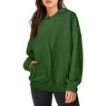 thumbnail image 5 of ShomPort Women's Casual Cropped Hoodies Long Sleeve Solid Color Pullover Tops Loose Sweatshirt with Pocket, 5 of 8