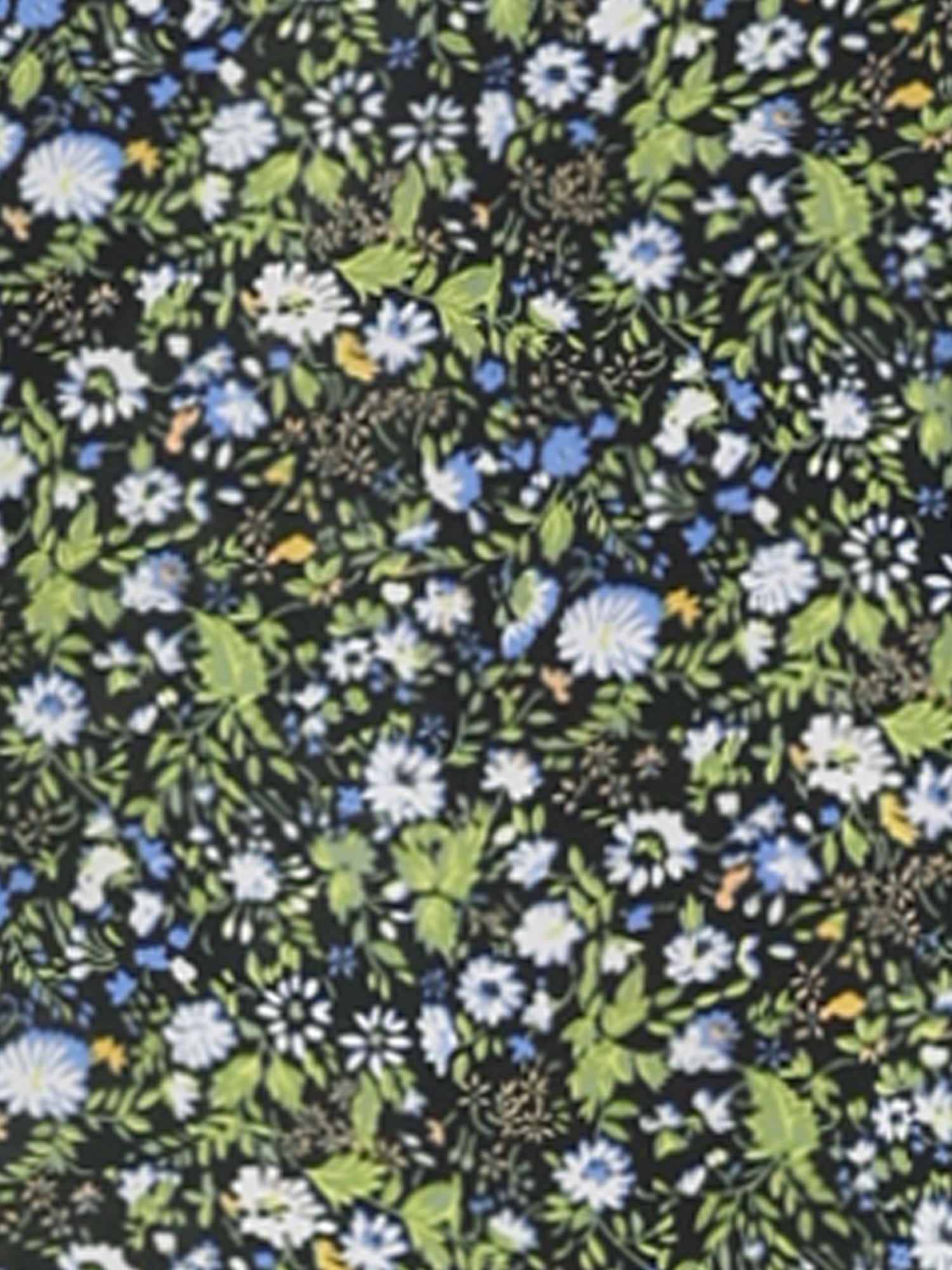 DARING DIVA Women's Elastic Waist A-Line Floral Print Midi Skirt L Black Green