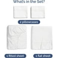 thumbnail image 3 of Full Size 4PCS Sheet Set with Elastic Corner Straps, 100% Bamboo Rayon Fitted Sheet, Easy & Secure Fit, Super Soft Breathable Luxury Cooling Fitted Sheet - 18 Inch Pocket (White), 3 of 7