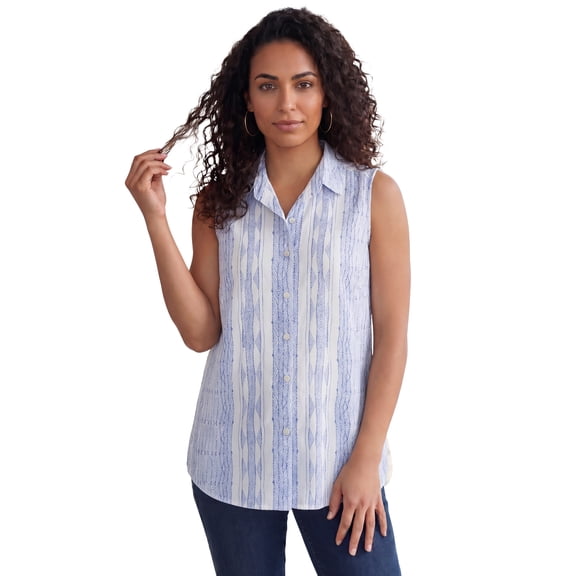 Roaman's Women's Plus Size Kate Sleeveless Shirt