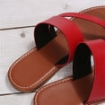 thumbnail image 6 of Womens Beach Sandals,Women's Dressy Flat Sandals Comfortable Slip On Leather Slide Sandals Flip Flops for Women Lightweight Casual Walking Slippers Womens Summer Beach Slides Footwear,Red,8.5, 6 of 6