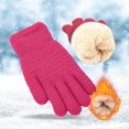 thumbnail image 2 of Zanarzt Gloves Winter Winter Gloves for Boys Girls Kids Warm Knit Thermal Knitted Gloves Wool Fleece Lined Mittens for Cold Weather Hot Pink,5-10 Years, 2 of 5