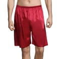 thumbnail image 1 of Men's Satin Print Sleepwear Shorts Plus Size Imitation Silk Relax-fit Pajamas Shorts M to 5XL, 1 of 8