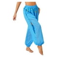 thumbnail image 4 of Womens Belly Dance Harem Pants Shiny Sequins Side Split Coins Lantern Pants Trousers Tribal Halloween Costume, 4 of 7