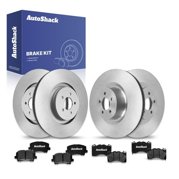 AutoShack Front Vented & Rear Vented Brake Rotors   Ceramic Pads 12-PC Brake Kit Replacement for 2021-2023 Ford Mustang
