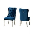 thumbnail image 2 of Baxton Studio Honora Contemporary Glam and Luxe Navy Blue Velvet Fabric and Silver Metal 2-Piece Dining Chair Set, 2 of 7