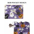 thumbnail image 7 of Halloween Half Window Curtains 24 Inches Long, Orange Pumpkin Funny Ghost Black Cat Purple Window Treatment Curtain Drapes, Short Curtains Tiers for Kitchen Over Sink, 27.5"x24", 2 Panels, 7 of 7