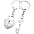 thumbnail image 1 of 1 par de llaveros de metal con forma de corazón a juego para parejas, regalo para hombres y mujeres, 1 of 7