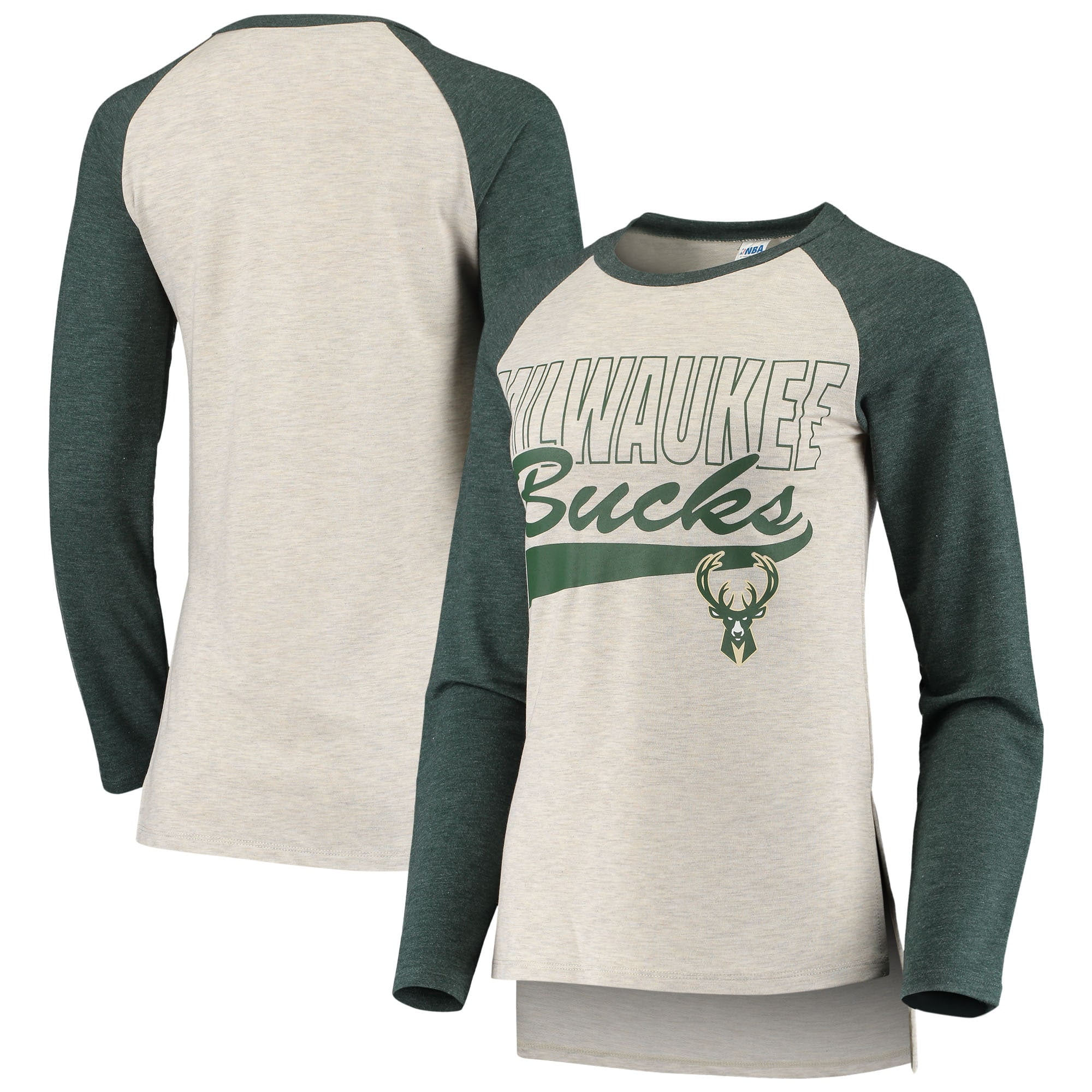 Sideline Apparel - Women's Cream Milwaukee Bucks Layline ...