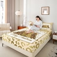 thumbnail image 4 of Homewish Merry Christmas Tree 3pcs Twin Sheet Sets for Teens Boys Girls,Leopard Print Twin Fitted Sheet,Bling Golden Glitter Breathable Flat Sheet,Lightweight Room Decor, 4 of 7