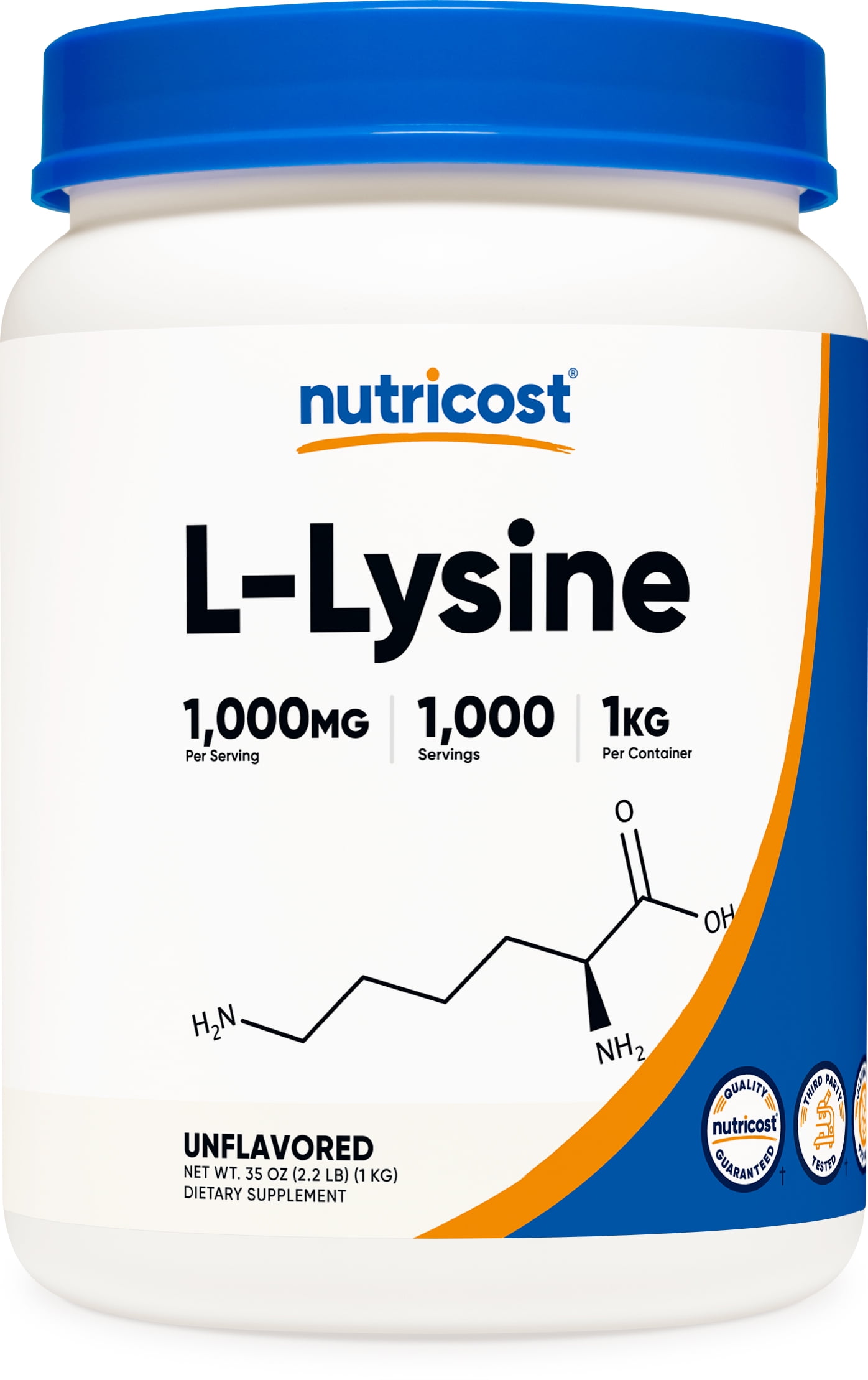Nutricost L-Lysine Powder 1KG (2.2lbs) - L-Lysine, Non-GMO, Gluten Free