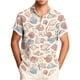 thumbnail image 2 of Ceisia Men's Relaxed Fit Cream & Red Blue Seashell Marine Print Turndown Collar Short Sleeve Casual Shirt Gifts, 2 of 6