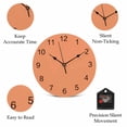 thumbnail image 5 of Wall Clock Solid Color Clocks PVC Silent Non-Ticking Battery Operated Decorative Orange Round Clock for Home Living Room Kitchen Bedroom Office School Wall Decor 10 Inch, 5 of 9