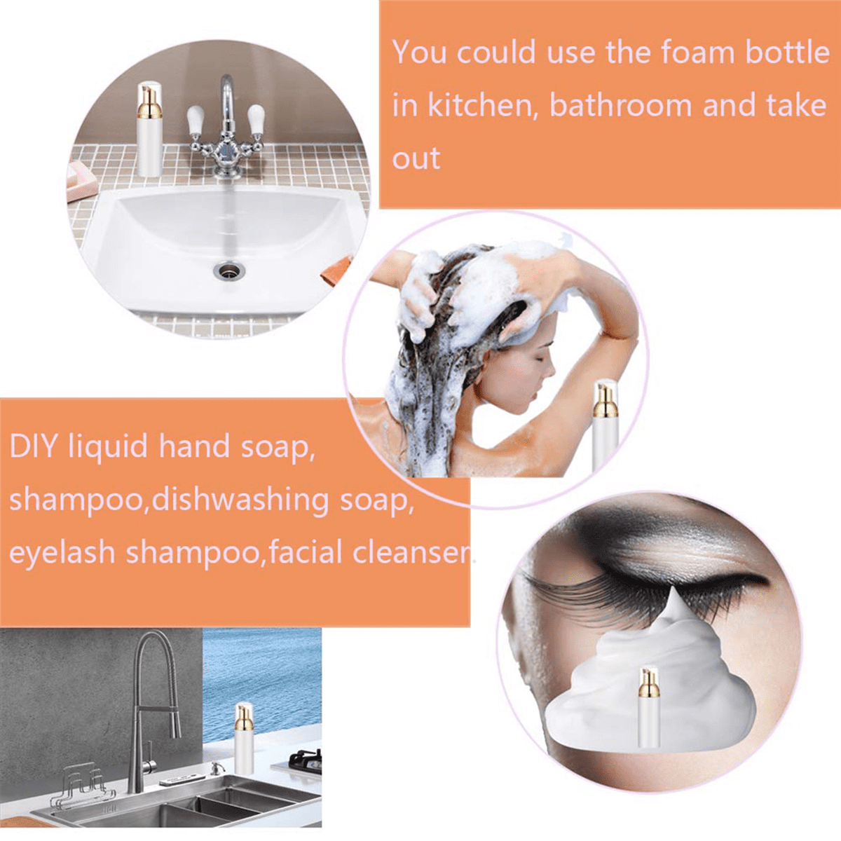 50Ml Empty Bottles Travel Soap Bottles Plastic Foam Dispenser Bottles Foam Soap Pump Dispensers Cleaning,Travel 24Pcs