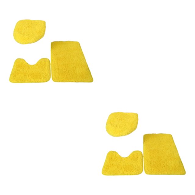 Transemion 1/2/3/5 3pieces Anti-slid Particles Rug Set Secure And for Slip-free Bathroom Mats For Yellow 2PCS